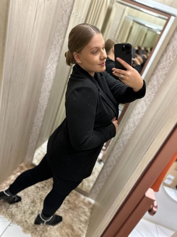 Blazer de Lã Alongado Preto - Imagem 2