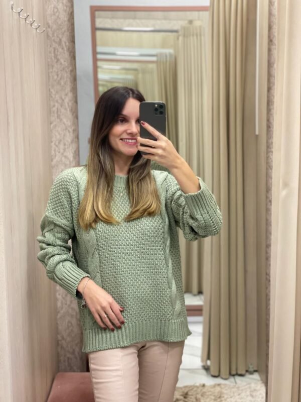 Blusa Tricot Verde Pastel