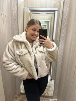 Casaco Pele Sintética Off-White