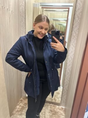 Parka com Forro em Fleece Removível Azul Marinho